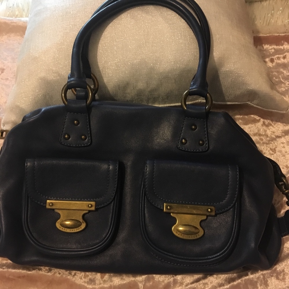 Marc Jacobs navy leather Dr bag purse